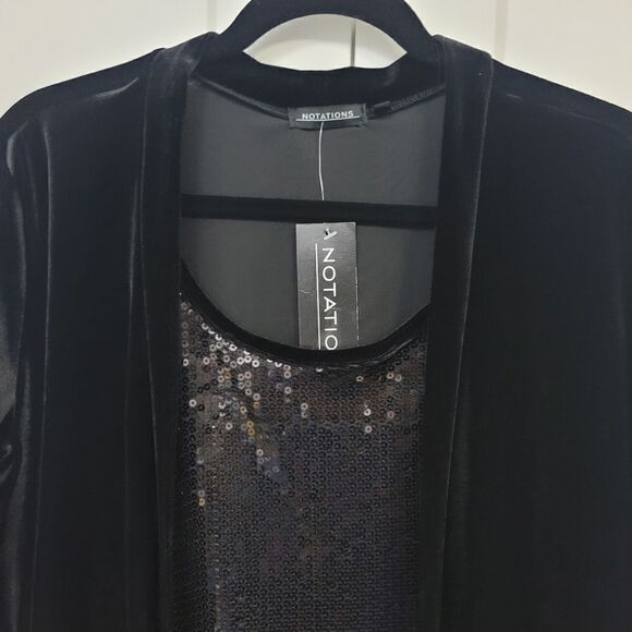 Notations velvet cardigan with sequined attached top, XL - Picture 2 of 7